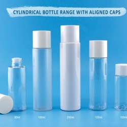 Cylindrical Bottle with Aligned Caps